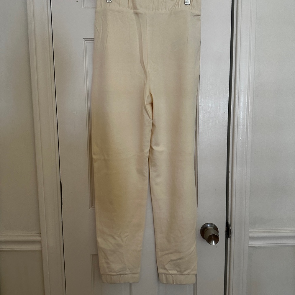 Mango Cream Joggers with Elastic Cuffs